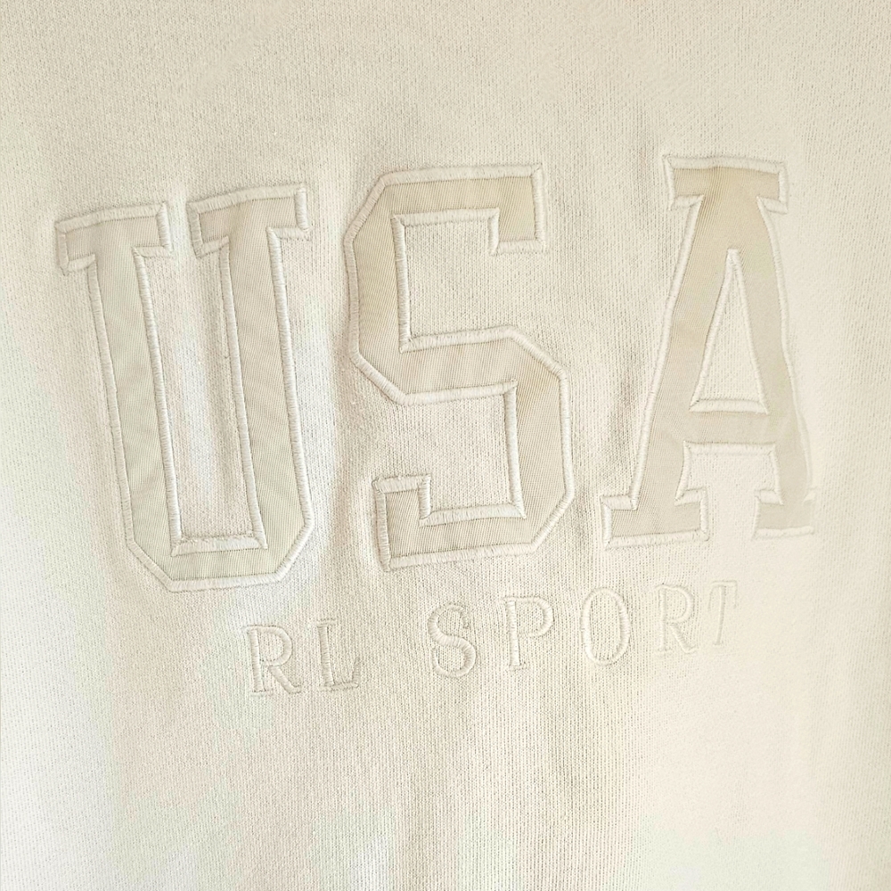 Polo Ralph Lauren Sport USA casual cream hoodie Unisex size M - Picture 3 of 6
